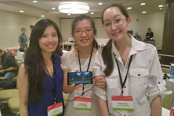 (from left) Award winners Cheryl Yu, Xin Tong, and Amber Choo at the Unite 2014 Conference in Seattle.