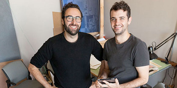 NSCAD associate professor, Solomon Nagler (left) and Andrew Hicks (right) took home top prize at the Mobile HCI conference held in Toronto. (Photo by Eliot Wright)